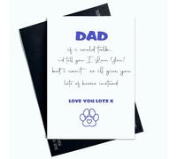Birthday Card For Dog Dad Birthday Card Cute Message Love You Lots Blue Paw Cards From Dog Animal Card Dog Dad AP84