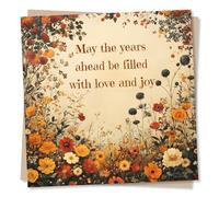Birthday Card For Friend, Best Friend or Loved One - May The Years Ahead Be Filled With Love and Joy - Simple Yet Lovely Floral Card of Well Wishes