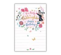 Birthday Card for Goddaughter, Handmade UK Card, Sweet Panda Design