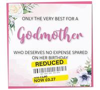 Birthday Card for Godmother, Funny Godmother Birthday Card, Reduced Sticker, Humorous Card, Only The Very Best for my Godmother on her Birthday, Birthday Card for Women, 148mm