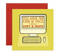 Birthday Card For Good Looking Friend - 'Copy And Paste Face' - Gifts for Him, Her, Family, Relatives, Colleagues - Beautiful & Gorgeous - Comes with Fun Stickers