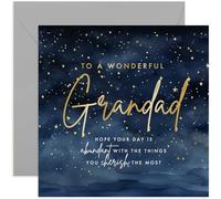 Birthday Card for Grandad - Wonderful Stars Design - Male Birthday Card for Men Adult - Gold Foil Star Sky Design - Special Birthday Card for Him from Family | Blank Inside Envelope