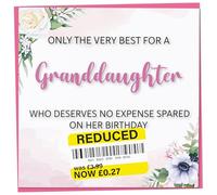 Birthday Card for Granddaughter, Funny Adult Female Card, Sarcastic Reduced Sticker, Humorous Unique Gift, Best Quirky Gifts, Very Special Day Joke Present for Her, Unusual Happy 21st Bday Offensive