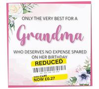 Birthday Card for Grandma, Funny Grandma Birthday Card, Reduced Sticker, Humorous Greeting, Only The Very Best for my on her Celebration, Bday Gift Women, 148mm
