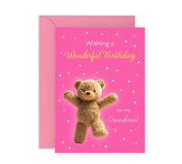 Birthday Card for Grandmother - 'Wonderful Birthday Bear Grandma' - Gifts for Granny, Nana, Grandmum, Grandparent, Her - Bear Hugs - Comes with Fun Stickers