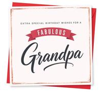 Birthday Card for Grandpa, Elegant Script & Border Frame | Elegant script reads “Extra Special Birthday Wishes for a Fabulous Grandpa” framed by a rose-gold style border.