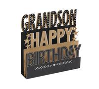 Birthday Card For Grandson With Envelope - Cute Design With Pop Up 3D Lettering