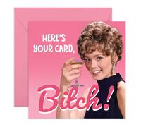Birthday Card for Her - 'Here's Your Card B*tch' - Gifts for Besties, BFF, Friends, Sister, Colleagues - Cheers to you - Comes with Fun Stickers