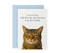 Birthday Card for Him Her - “Cats Rolled Their Eyes” - Sarcastic Humour for Friends, Colleagues, Besties, BFF, Brother, Sister, Women, Men, Pet Lovers, Fur Mum Dad - Tabby - Comes with Stickers