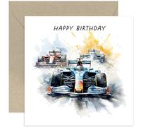 Birthday Card for Him Her - Formula 1 Racing Car Birthday Card for Men Women - F1 Race Car Card for Boy Birthday - Nephew, Son, Uncle, Dad, Husband | Blank Inside Envelope