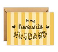 Birthday Card for Husband - Favourite Hubby Card from Wife - Premium 300gsm