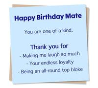 Birthday Card for Mate, Man - You Are One of a Kind - Best Friend, Bloke