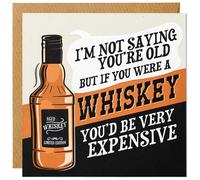Birthday Card for Men - Dad or Grandad Fathers Day Card, Humorous Greeting for 30th, 40th, 50th, 60th, 70th BDay, Rude Whiskey Design for Brother, Uncle or Husband