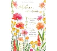 Birthday Card for Mother-in-Law, Floral Design with Poppies, 15 x 23 cm