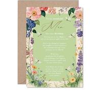 Birthday Card for Mum - Touching Words for Mum - Watercolour Floral and Pastel Design - A Heartwarming Tribute to Your Special Bond - A5, Envelope Included