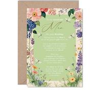 Birthday Card for Mum - Warm Wishes Wrapped in Blooms - Elegant Floral Design with Heartfelt Words - A Lovely Way to Brighten Her Special Day - 5x7 Inch, Envelope Included