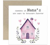 Birthday Card for Nana, Mother's Day Cards for Her - Moments at Nana's Heartfelt Design from Grandchildren - Keepsake Gifts for Women - What Happens Blank Inside