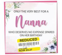 Birthday Card for Nanna, Funny Nanna Birthday Card, Reduced Sticker, Humorous Greeting, Only The Very Best for my on her Celebration, Bday Gift Women, 148mm