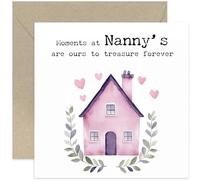 Birthday Card for Nanny, Mother's Day Cards for Her - Moments at Nanny's Heartfelt Design from Grandchildren - Keepsake Gifts for Women - What Happens Blank Inside