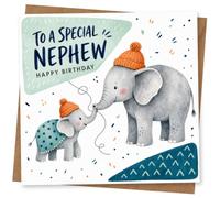 Birthday Card for Nephew, Cute Confetti Design | Blank inside for your own message; premium 360gsm card with matching envelope, designed and printed in the UK