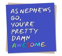 Birthday Card for Nephew - Pretty Damn Awesome, Bold Purple Design