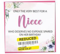 Birthday Card for Niece, Funny Niece Birthday Card, Reduced Sticker, Humorous Card, Only The Very Best for my Niece on her Birthday, Birthday Card for Women, 148mm