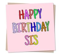 Birthday Card for Sister - Sisterhood, Hand-Lettered Pink Design