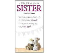 Birthday Card for Sister with Two Bears Design, Sweet Greeting Card