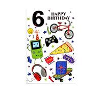 Birthday Card for Six (6) 6th Year Old Boy - Free Post (UK)
