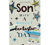 "Birthday Card for Son - Fantastic Day Greeting Card | Special Son Birthday Wishes | Stars Design"