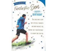 Birthday Card for Son, Running Theme, Sports Design, 23 x 15 cm
