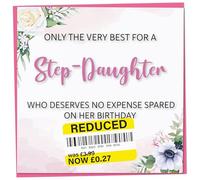 Birthday Card for Step-Daughter, Funny Step-Daughter Birthday Card, Reduced Sticker, Humorous Card, Only The Very Best for my Step-Daughter on her Birthday, Birthday Card for Women, 148mm