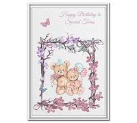 Birthday Card for Twins - Girl and Boy Twin - Brother Sister Design - Twin Sons and Daughters - Granddaughters Grandsons - Nieces Nephews - Friends Godchild Cousins - Premium Quality