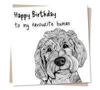 Birthday Card from the Dog - My Favourite Human - Pet Parent, Animal Lover