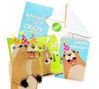 Birthday Card, Funny Animal Cards for Men Women Friends Kids Screaming Groundhog Ahh Sound & Shaking Head Motion Bday Gag Gift Surprise Prank Birthday Card Joker Greeting Cards