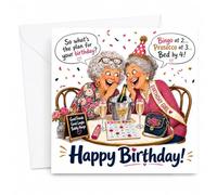 Birthday Card - Funny Prosecco Birthday Card, Blank Inside, 6 x 6 in- Blank Inside