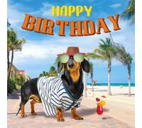 Birthday Card - Greeting Card - Happy Birthday Dachshund - Dachshund Design - Includes Envelope -