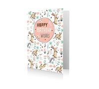 Birthday Card, Guess How Much I Love You Birthday Card, Happy Birthday Card, Birthday Card For Child,Multi,7 x 5