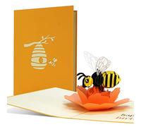 Birthday Card HappBEE Birthday | Pop up Happ Birthday Card featuring a 3D Bee on a Flower | Funny Bee Hive Greeting Card or Birthday Gift Voucher, G27