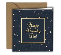 Birthday Card Heavenly Starry Night - Happy Birthday Dad | Folded Card (15x15 cm) - with Kraft Envelope - Blank Inside