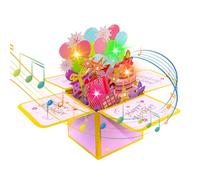 Birthday Card, Musical Birthday Card with Light & Blowable Candle, 3D Pop Up Happy Birthday Cards for Women, Girls, Wife, Sister, Men and Kids