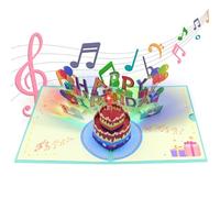 Birthday Card, Musical Birthday Cards with Blowable Candle and Lights, 3D Pop Up Cards DIY All Age Birthday Card for Women, Girls, Wife, Sister, Men and Kids