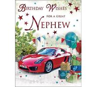 Birthday Card Nephew, Car - 8 x 6 inches - Regal Publishing