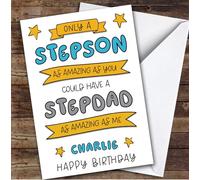 Birthday Card Personalised Amazing Stepson | Custom Card Personalised Cards, For Stepson, For Him, Birthday