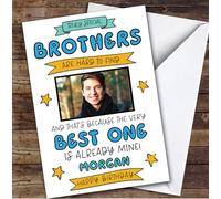Birthday Card Personalised Brother Photo Best One Is Mine | Custom Card Personalised Cards, For Brother, For Him, Photo Upload, Milestone Birthdays, Birthday