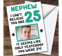 Birthday Card Personalised Nephew 25th Photo Seems Like Yesterday Green | Custom Card Personalised Cards, For Nephew, For Him, Photo Upload, Birthday, 25th