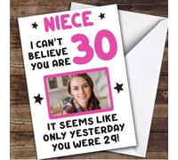 Birthday Card Personalised Niece 30th Photo Seems Like Yesterday Pink | Custom Card Personalised Cards, For Niece, For Her, Photo Upload, Milestone Birthdays, Birthday, 30th