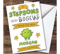 Birthday Card Personalised Stepson Bogeys I'd Pick You Funny | Custom Card Personalised Cards, For Stepson, For Him, Funny, Birthday