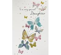 Birthday Card - (PLK4048) - To A Very Special Daughter - From The Amaretto Range - Embellished & Embossed With A Foil Finish