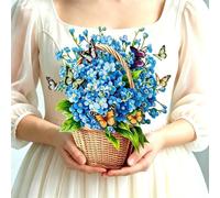 Birthday Card Pop Up Card 3D Butterflies & Forever Flower Bouquet Greeting Christmas Card for Women Wife Mom Daughter Sister-Christmas Gift,Festive Holiday Card,Cobalt Blue